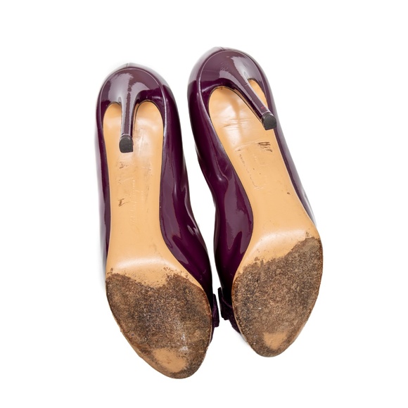 Salvatore Ferragamo Vara Bow Heels – Deep Plum Patent - Size US 6 B - Picture 10 of 14